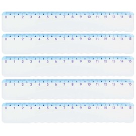 KUM AZ228.01.16-B - Lineal Style Highlight, 15 cm, blau, mit Wellenkante, 5 Stück, Schulmaterial