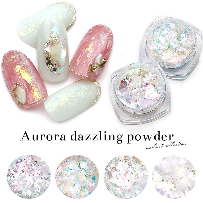 irogel Nail Art Aurora Dazzling Powder, Approx. 0.2 g, Glitter