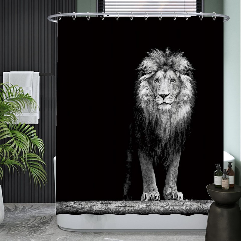 Ulticool Shower Curtain - Lion Head Nature Animals - 180