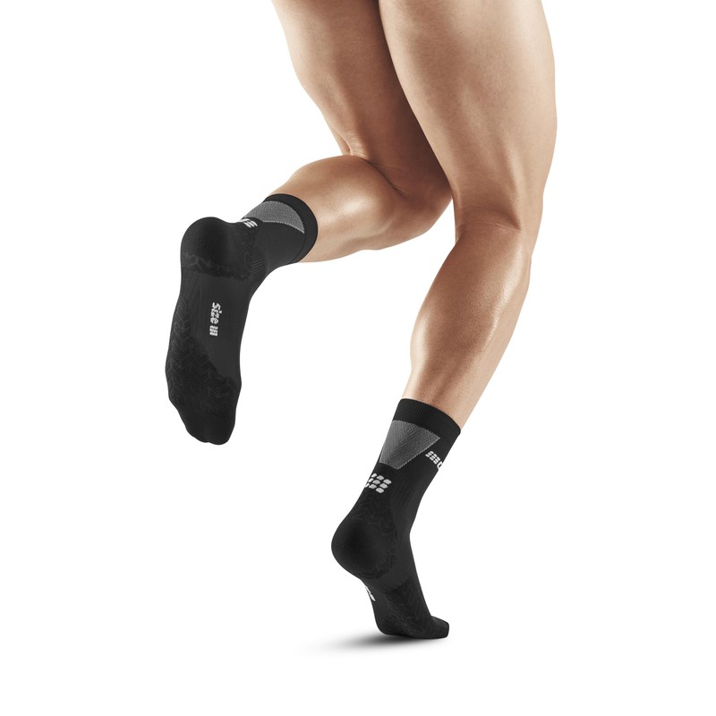 CEP Ultralight Mid Cut Socks, Black/Grey, Men, MD
