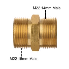 M MINGLE Pressure Washer Coupler, Metric M22 15mm Male Thread to M22 14mm Male Fitting, 4500 PSI