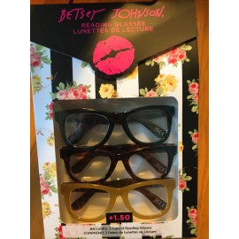 Betsey Johnson NIB Betsey Johnson 3 Pair THICK Multi COLOR Readers Reading  Glasses +1.50