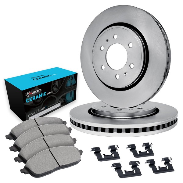 R1 Concepts Rear Brakes and Rotors Kit |Rear Brake Pads|