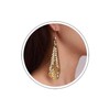Atentuyi Boho Punk Metal Sequin Earrings Gold Long Drop Dangle