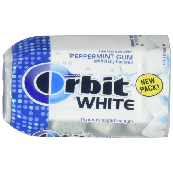 ORBIT White Peppermint Sugar Free Chewing Gum, 15 Count (9 Pack)