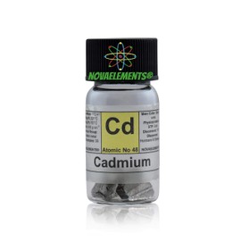 Cadmium Metallic Element 48 CD, World Champion Pure 3 Grams 99.99% in Glass Ampoule with Label