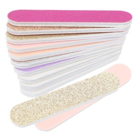 Baluue 50pcs Glitter Nail Files for Pedicure and Manicure Multi-sided Trimming Tools Grey for Home and Salon Use