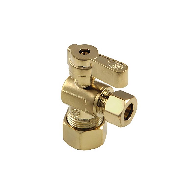 Kingston Brass Baseline KF5330BB OD Comp Angle Stop Valve, Brushed