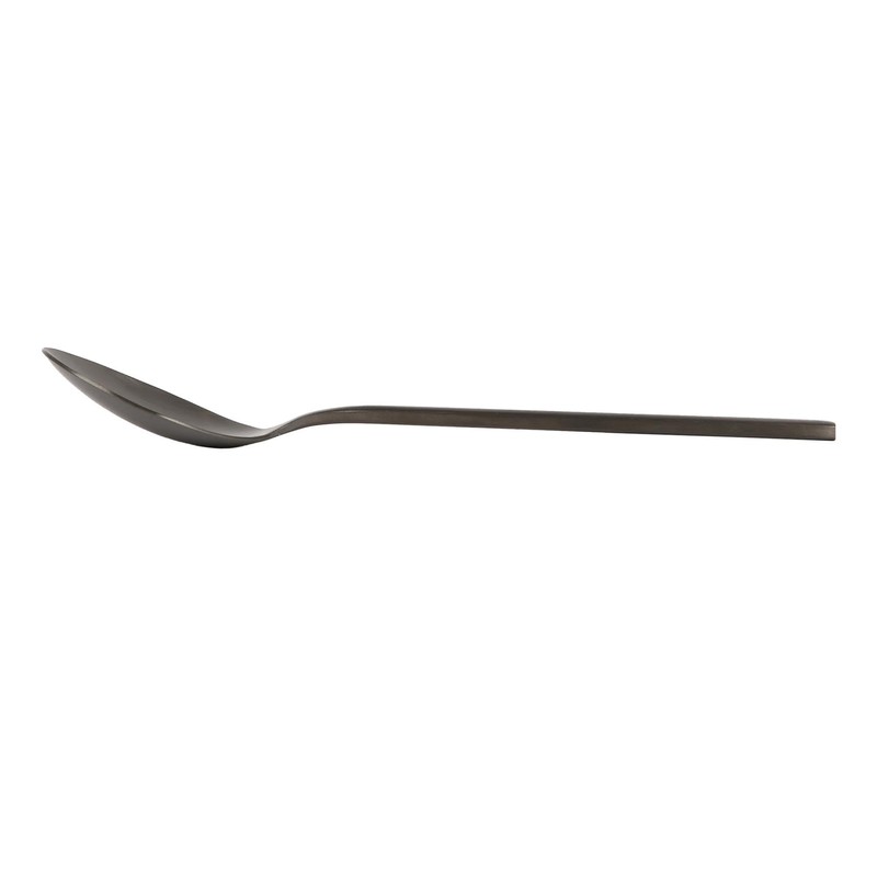 Argon Tableware Stainless Steel Dessert Spoons - 20cm - Black