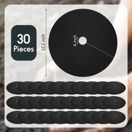 Macarrie 30 Pieces Weed Barrier Mats Non Woven Tree Mulch Ring Thickened Tree Protectors Mat Black Mulch Reusable Tree Rings Landscaping Plant Cover Round Anti Grass Gardening Fabric Cover (32.2 Inch)