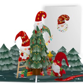Lovepop® Christmas Gnomes 3D Pop-Up Card, Unique Christmas Greeting Card with Cute Winter Gnomes, Special 3D Folding Christmas Card, Extraordinary 3D Card for Christmas