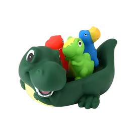 Dinosaur Bath Toy: 4-Piece Dinosaur Bath Toy with T-Rex Mother and 3 Baby Dinos for the Bathtub, Toy from 3 4 5 6+ Years, Water Toy, Toy for Boys and Girls