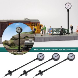 VGOL LQS62N Model Railway N Scale 1:160 Model Clock Lamp Platform Clock Rail Lamp for Architectural Sandpit Models Warm White LEDs Pack of 3
