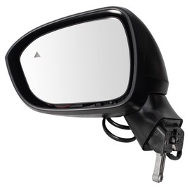 TRQ Left Mirror with Heat, without Memory, without Housing Turn Signal Drivers Side Compatible with 2020-2022 Nissan Rogue NI1320334