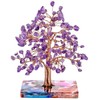 Nupuyai Amethyst Crystal Tree with Agate Slices Base, Gemstone Tree,