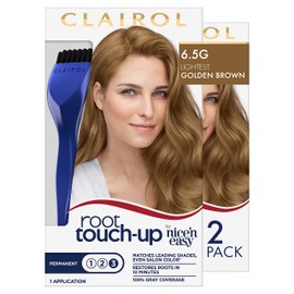 Clairol Root Touch-Up by Nice'n Easy Permanent Hair Dye, 6.5G Lightest Golden Brown Hair Color, Pack of 2