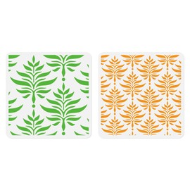 2Pcs Fern Wall Stencil Templates 30 x 30cm Reusable Plastic Leaf Pattern Stencils for Painting on Wood Wall Floor Fabric Glass Furniture, DIY Home Decor or Craft Stencils