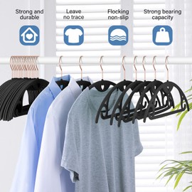 IEOKE Velvet Clothes Hangers, 50 Pack No Shoulder Bumps Ultra Thin Space Saving 360 Degree Swivel Heavy Duty Hook Durable Hanger for Suit, Sweaters, Coat, Jackets, Pants, Shirts (Gray)