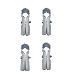 4 Pcs T Pipe Connector Tee Clamp Fittings,Fit OD 3/4 inch (19.1mm) Carbon Steel End Rail Tee Clamps,Chain Link Fence,Bolts and Nuts Included,for DIY Shelf Garden Support