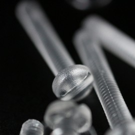 50 x Transparent Clear M3 x 20mm Slotted Head Bolts, Nuts, Washers - Acrylic Plastic Screws, (3/32 x 25/32 in)