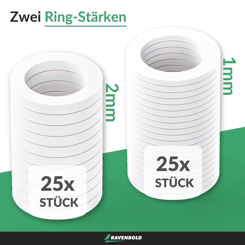 RAVENBOLD Fitting Rings for Room Doors [Practical Set of 50: