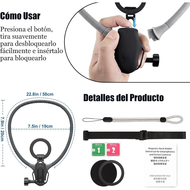 Soporte magnético para Cuello para teléfonos, Soporte de cuello para