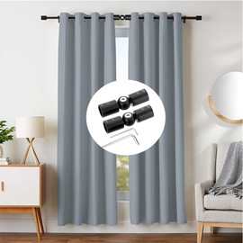 Cokritsm Curtain Rod Corner Connector 19mm, 2pcs Heavy Duty Window Curtain Rod Corner Connector Adjustable Curtains Rods Connector, Stainless Steel Hinged Elbow Connector for 3/4inch Curtain Rods