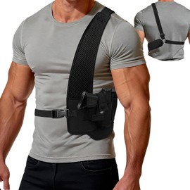 AIKATE Shoulder Holster for 9mm, Gun Shoulder Holster for Men with Magazine Pouch, Universal Chest Holster Fits Subcompact and Compact Pistols for S&W Bodyguard, M&P Shield 9mm, Glock 17, 19, 26, 43
