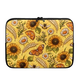 Showudesigns Sunflower Laptop Sleeve for Women Lightweight Laptop Protector Soft Laptop Sleeve Bag 15 inch Glad for Trip,Work Computer Carrying Case Butterfly