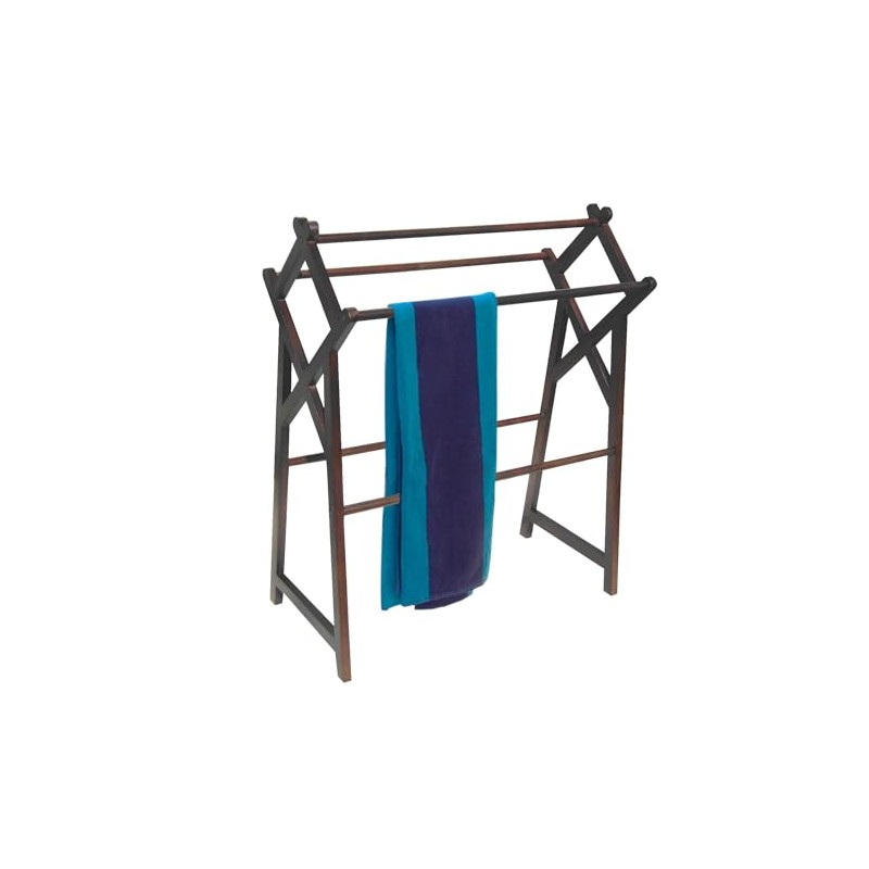 Antique Towel Rack - Solid Mahogany Blanket Ladder - Rustic
