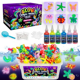 Kiditos Glow in the Dark Magic Water Elf Toy Kit,Aqua Fairy Water Gel Kit-6 Magic Gels&6 Molds-Make Your Own Water Pets&Squishy Toys-Fun Summer DIY Craft Kit,Birthday Gift&Party Favors for Kid Ages 3+