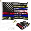 UD_G128 Combo Pack: 6 Ft Tangle Free Aluminum Spinning Flagpole