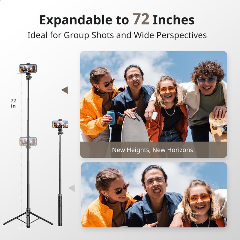 Sensyne 72" Extendable Tripod for iPhone & Selfie Stick with