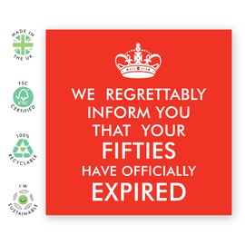 CENTRAL 23 Happy 60th Birthday Card - 'Fifties Have Expired' - Funny Birthday Cards for Women Men Age 60 - Dad Mom Him Her - 60 Year Old - Comes With Fun Stickers