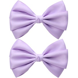 Zolyco Large Big 6 Inch Hair Bows Thick Ribbon Boutique Alligator Clips Hair Accessories for Women Girls Toddlers Kids Teens 2 Pcs(Light Purple)
