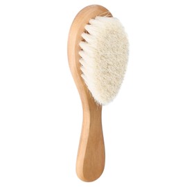 Soft Goat Baby Hairbrush, Infant Hair Brush Baby Brush Comb Infant Head Massage Grooming Handle Brush with Wooden Handle Eco Friendly Toddlers Daily Care