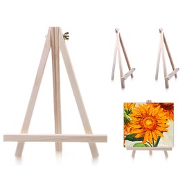 Lhbwhiz Pack of 2 Easel, Mini Wooden Table Easel, Foldable Artist Easel, Canvas Stand, Adjustable Drawing Holder, Wooden A-Frame Easel, Studio Easel, Art Stand, for Painting (18 x 24 cm)