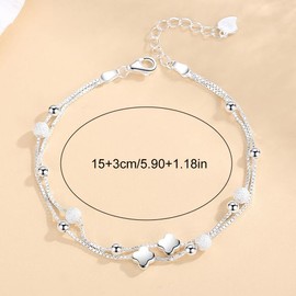 Women Bracelet Four Leaf Clover Silver Four Leaf Clover Chain Bracelet Silver Bracelet Bracelets for Girls
