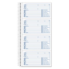 TOPS Phone Message Forms Book, Carbonless Duplicate, 2.75 x 5 Inches, 400 Sets per Book (4003)