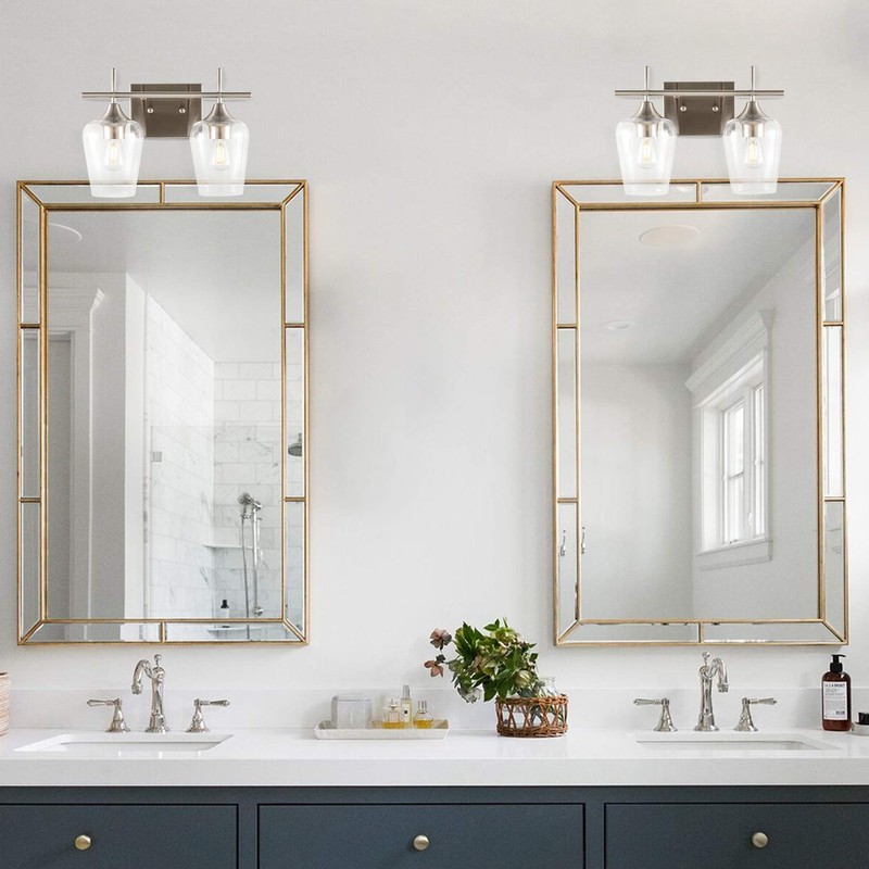 2 Light Vanity Light Brushed Nickel, Black (Brushed Nickel)