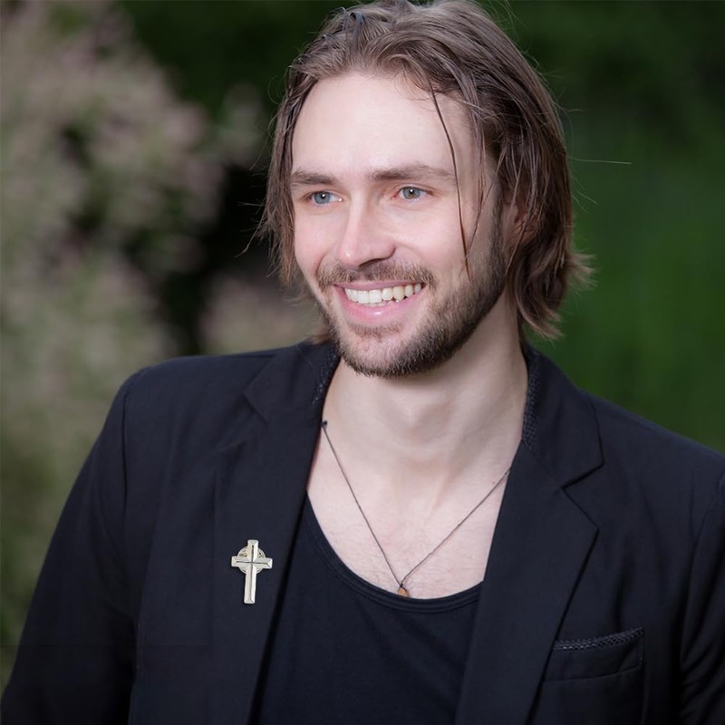 SUPERFINDINGS 24Pcs Metal Crosses Lapel Pins Gold and Silver Sacramental