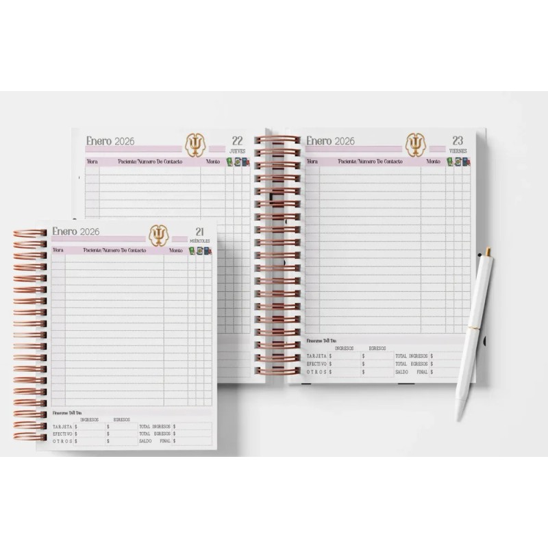Agenda Diaria Citas 26-27 Personalizada Mo Psicólogo