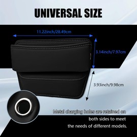 PACLVIO Car Seat Gap Filler Organizer, Car Seat Storage Box, Vehicle Adjustable Front Seat Gap Filler, Interior Accessories Car Seat Side Pocket Organizer Universal for Phones Glasses Keys (Black)