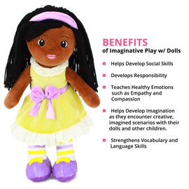 Playtime by Eimmie 14" Soft Baby Doll - Plush Rag Dolls for 2 Year Old Girls & Boys, Toddler & Infants - Kaylie - Soft Dolls for Girls - Baby First Doll - Cloth Dolls for Toddlers - Soft Plush Doll