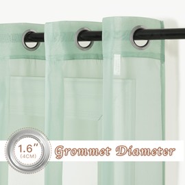 NICETOWN Sheer Curtains 2 Panels for Living Room Windows, Grommet Voile Sheer Textured Casual with Light Filtering Window Curtain Drapes for Bedroom, Sage Green, W54 x L96