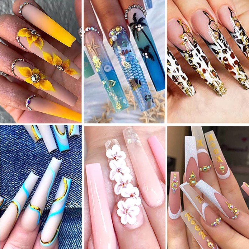 600PCS XXXL Coffin Nail Tips No C Curve, Extra Long