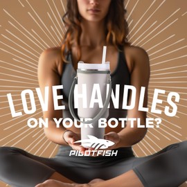 Pilotfish Water Bottle Strap - Heavy Duty Handle for Bottles | Fits Most Bottle Sizes, Dishwasher Safe, with Removable Clips