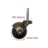 Elegent Upholstery 2" Inch black Ball Casters with Wood Stem