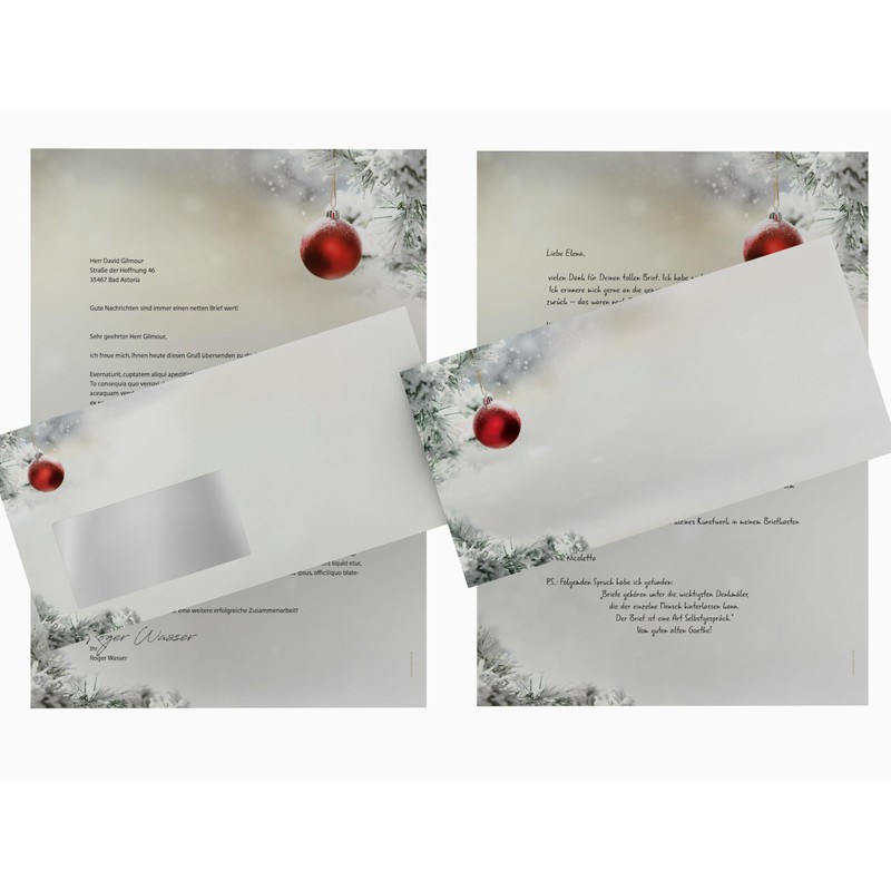Christmas Letter Paper with Envelope 100 Pieces | Silent Night