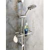 WENKO Shower Rail Caddy Mod. Floresta Square Shower Shelf Chrome-Plated